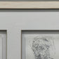 Modernes Triptychon Abstrakte Kunst – 3er -  Grafik im Holzrahmen
