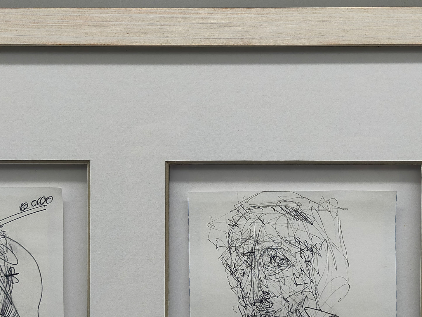Modernes Triptychon Abstrakte Kunst – 3er -  Grafik im Holzrahmen