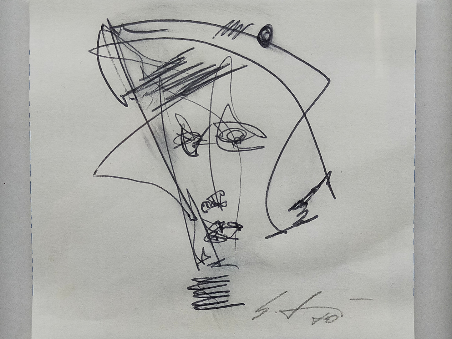 Modernes Triptychon Abstrakte Kunst – 3er -  Grafik im Holzrahmen