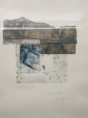 Abstrakte Farbradierung „Variation III“ – von Chumu Signierte Grafik von 1984