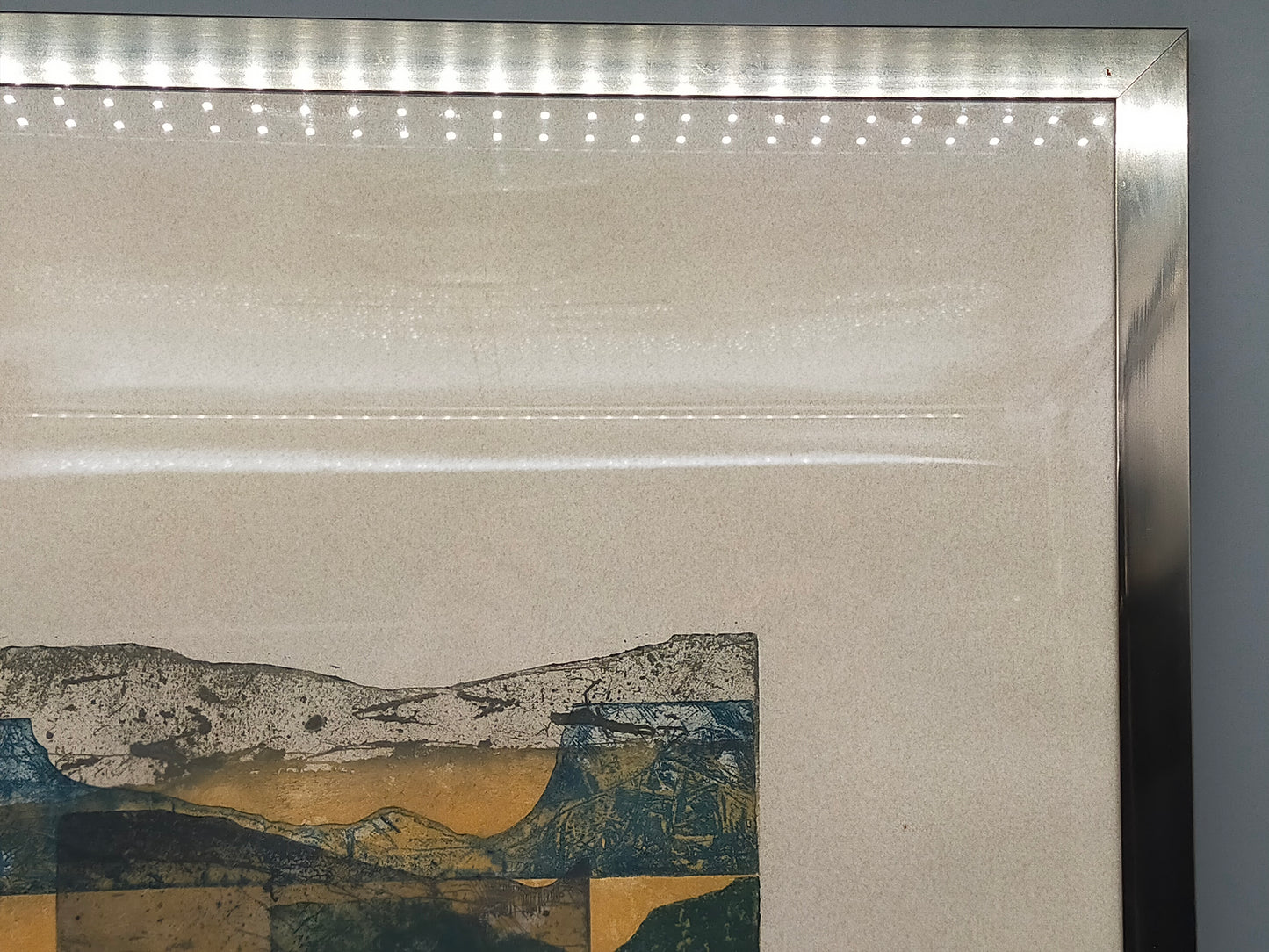 Abstrakte Kunst Variation II – Signierte Farbradierung von Chumu 1984