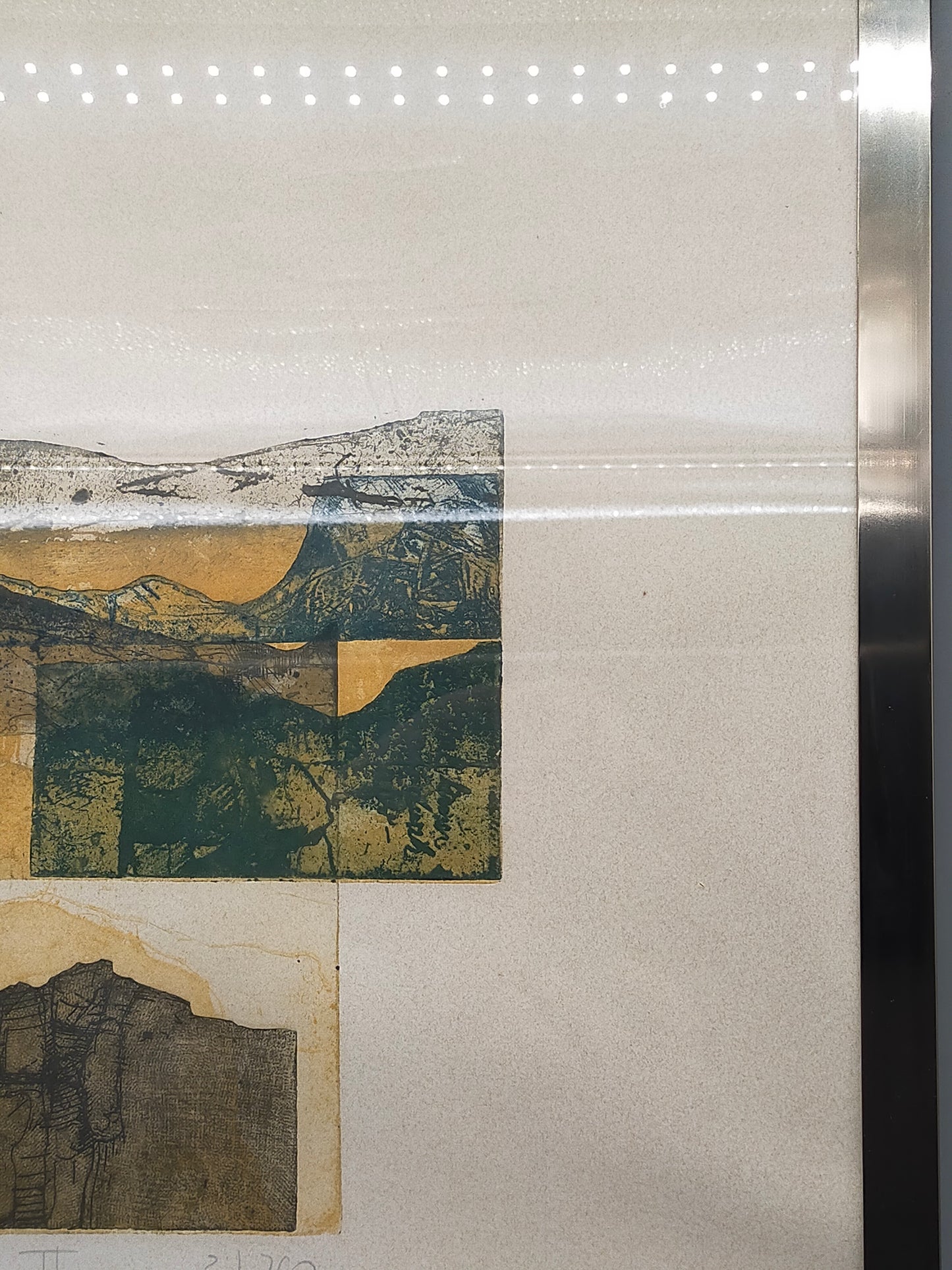Abstrakte Kunst Variation II – Signierte Farbradierung von Chumu 1984