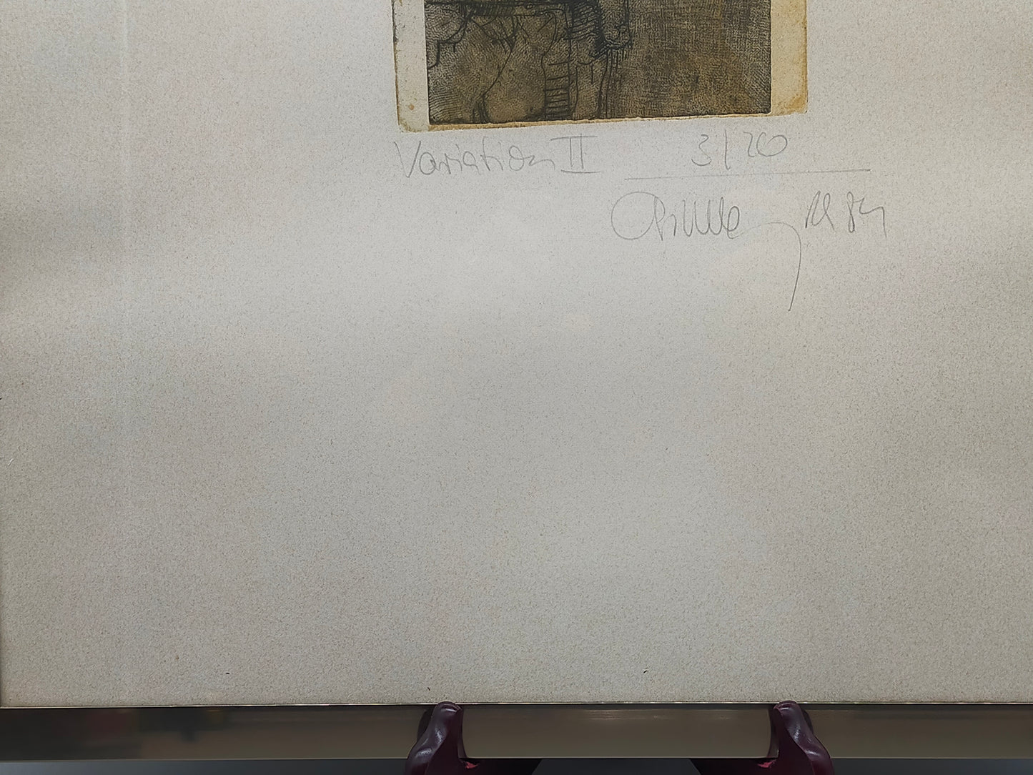 Abstrakte Kunst Variation II – Signierte Farbradierung von Chumu 1984