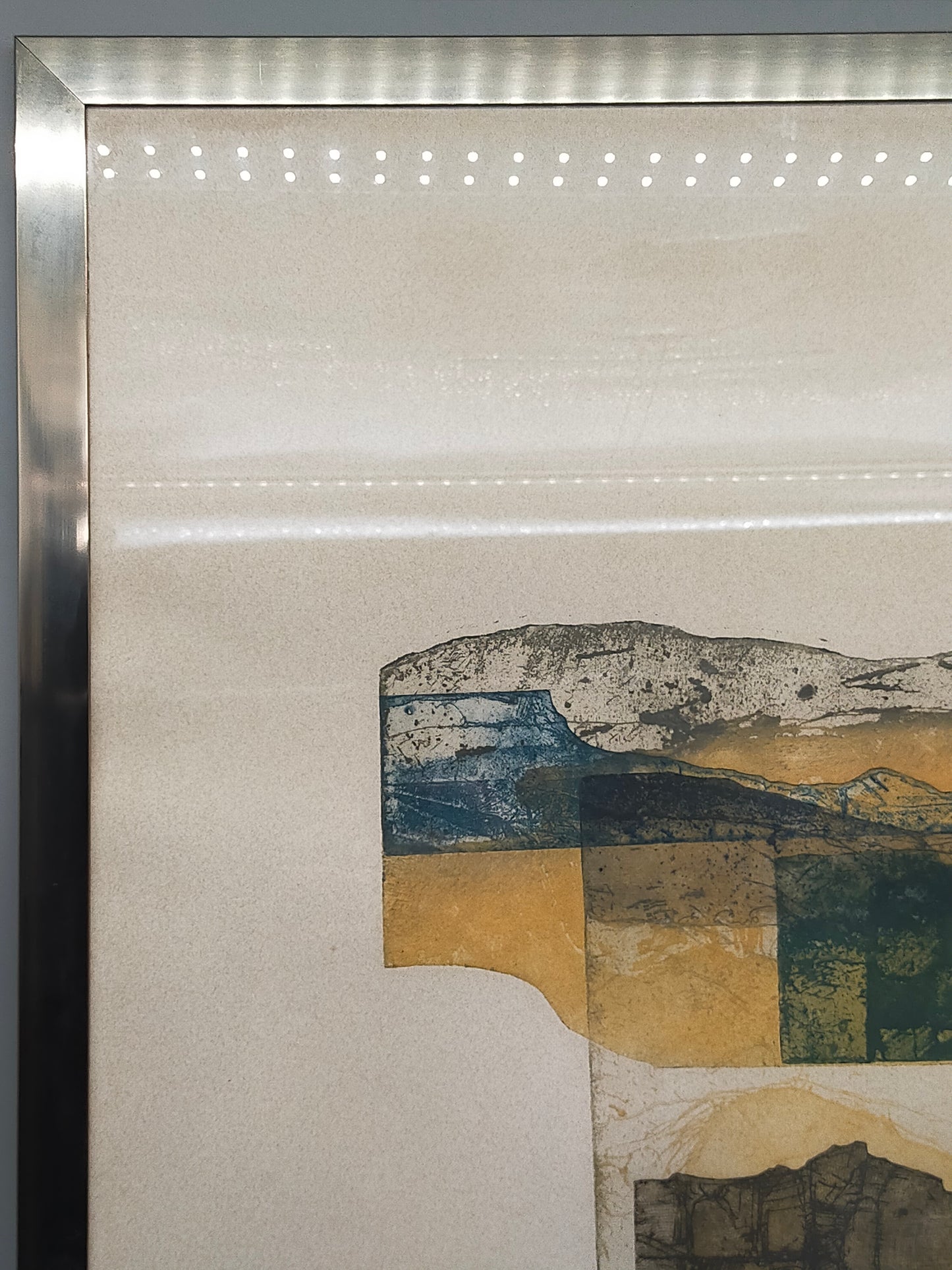 Abstrakte Kunst Variation II – Signierte Farbradierung von Chumu 1984