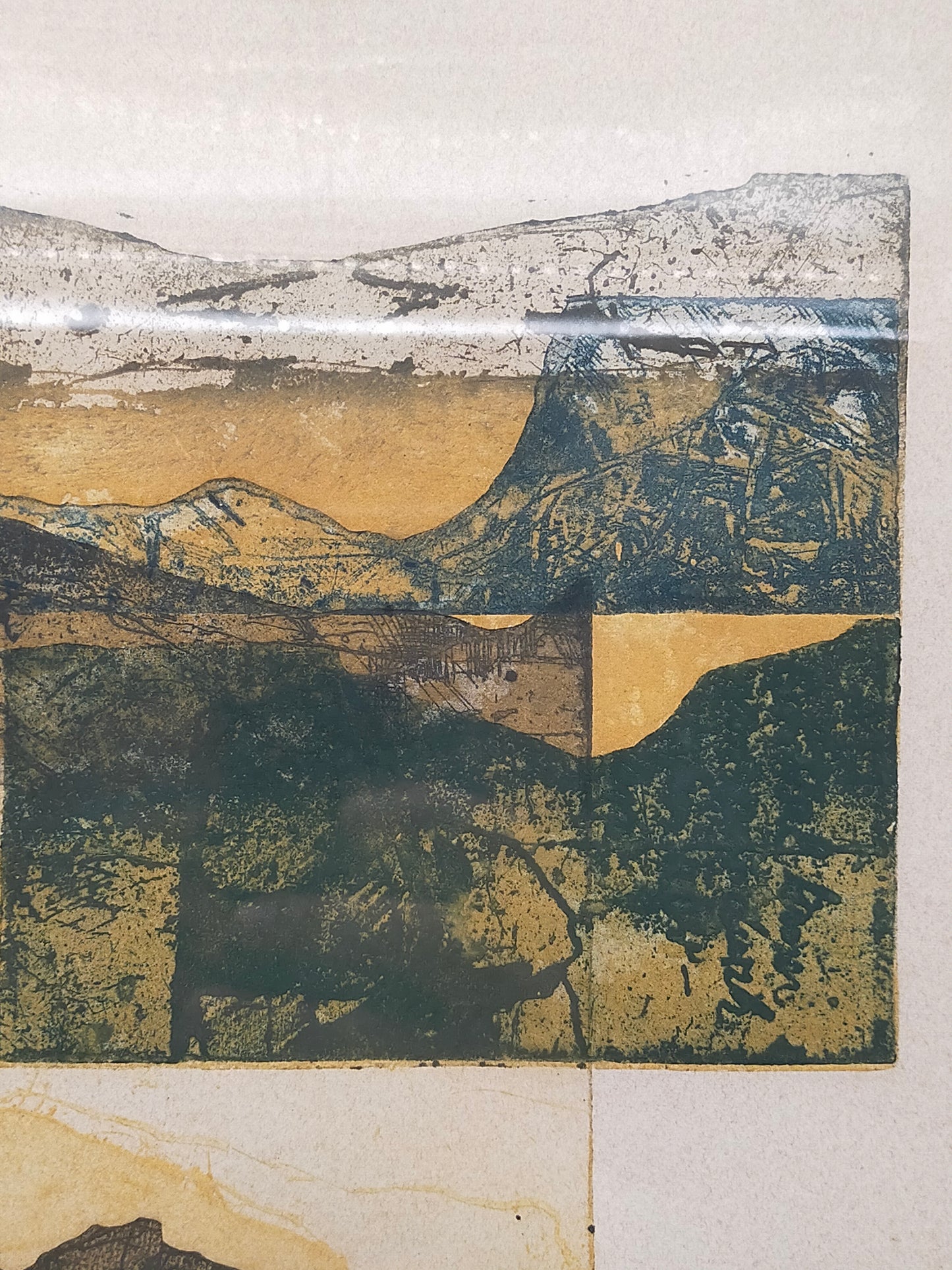 Abstrakte Kunst Variation II – Signierte Farbradierung von Chumu 1984