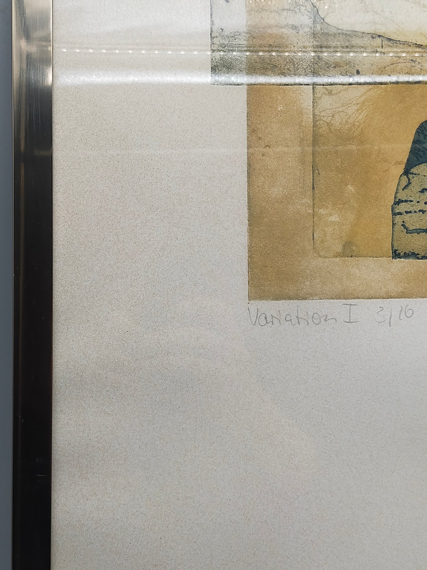 Künstlerischer Kunstdruck "Variation I" – von Chumu -  Abstraktes Bergmotiv 1989