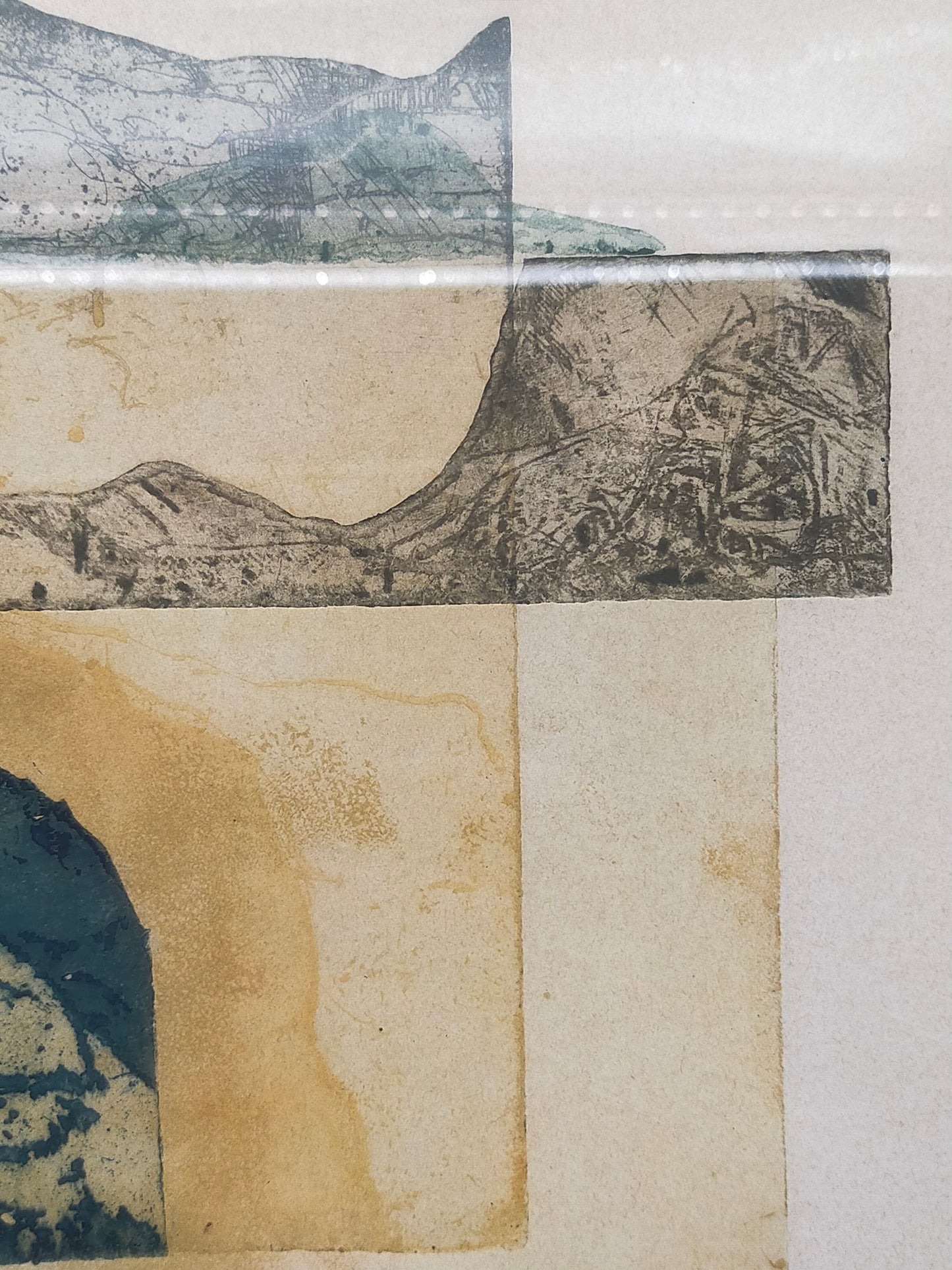 Künstlerischer Kunstdruck "Variation I" – von Chumu -  Abstraktes Bergmotiv 1989