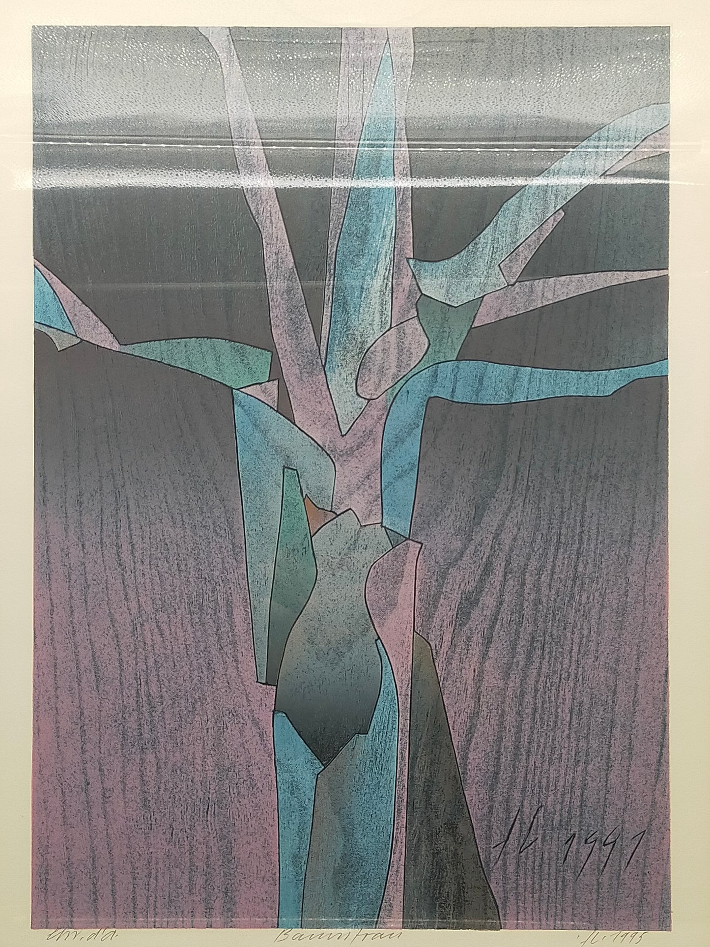 Franz Eggenschwiler „Baumfrau“ Holzdruck – Signiertes Kunstwerk 1991/1995