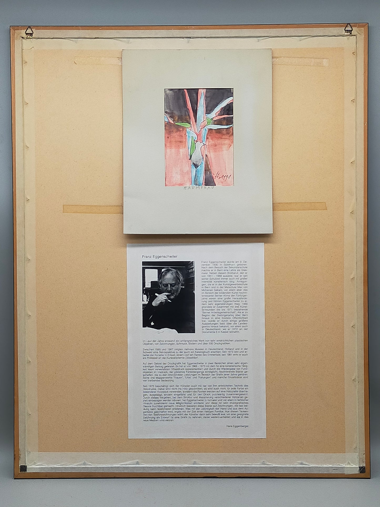 Franz Eggenschwiler „Baumfrau“ Holzdruck – Signiertes Kunstwerk 1991/1995