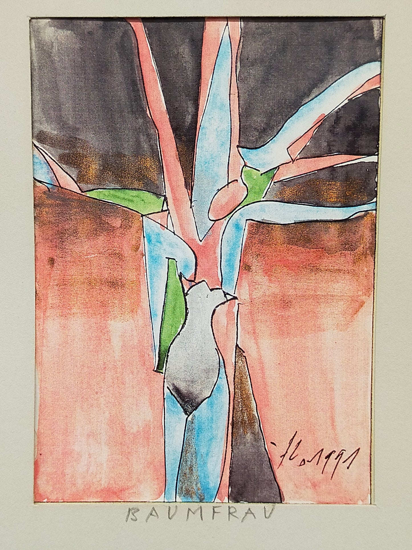 Franz Eggenschwiler „Baumfrau“ Holzdruck – Signiertes Kunstwerk 1991/1995