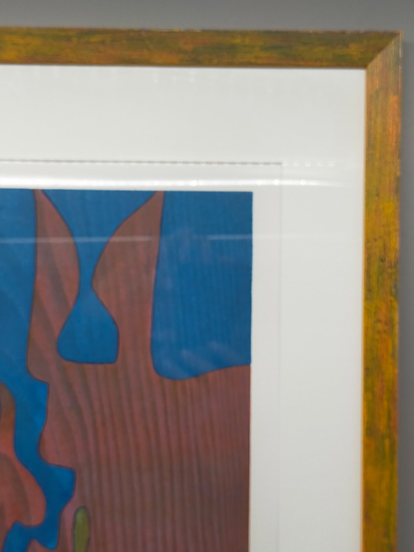 Abstrakter Farbdruck "Ochsen, Vordernberg" – Handsigniert & Gerahmt