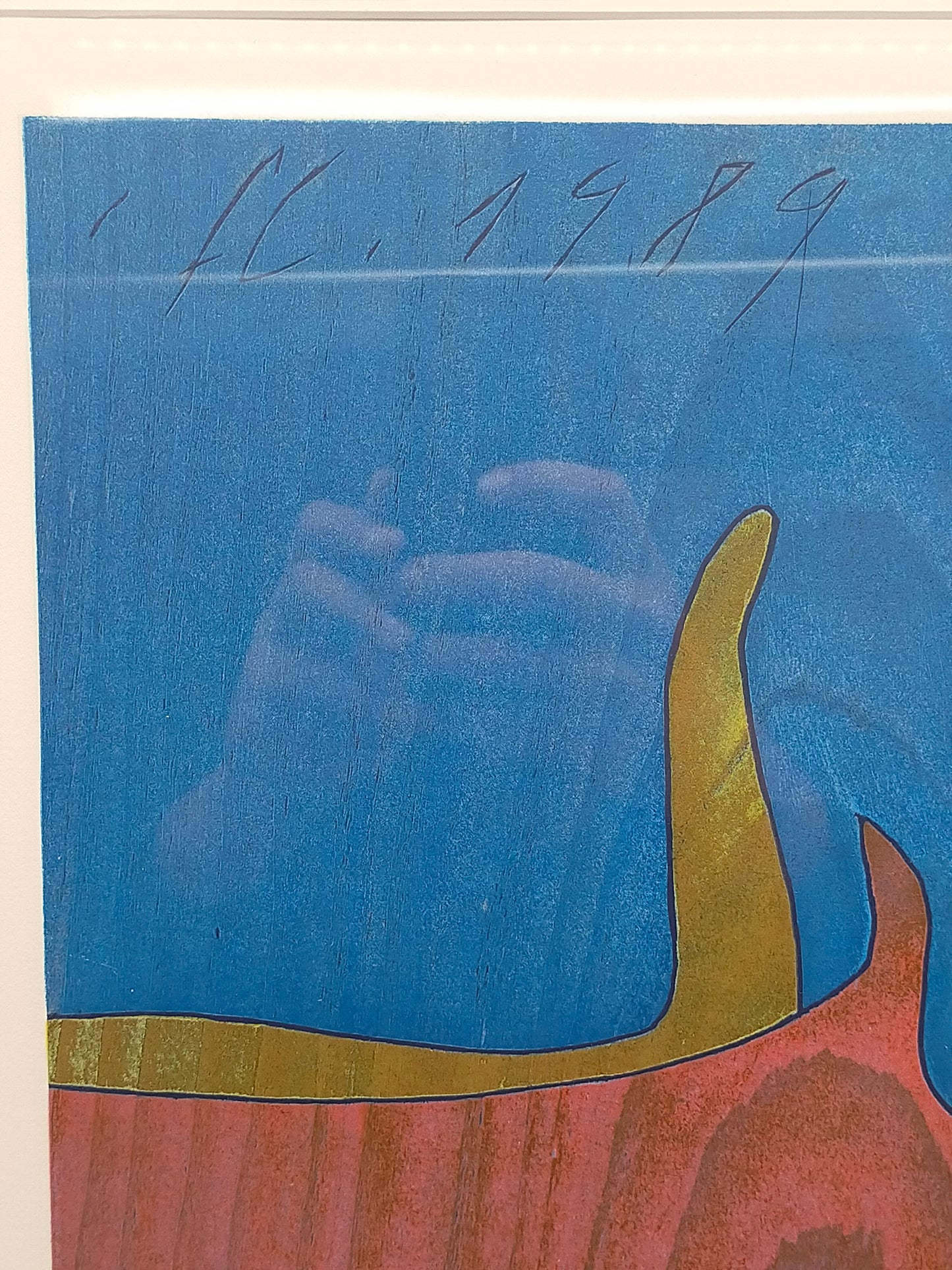 Abstrakter Farbdruck "Ochsen, Vordernberg" – Handsigniert & Gerahmt