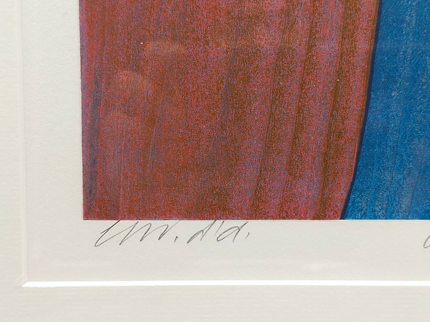 Abstrakter Farbdruck "Ochsen, Vordernberg" – Handsigniert & Gerahmt