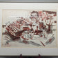 Originelles Schreibmaschinen-Stillleben – Künstlerische Lithografie von 1990