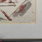 Originelles Schreibmaschinen-Stillleben – Künstlerische Lithografie von 1990