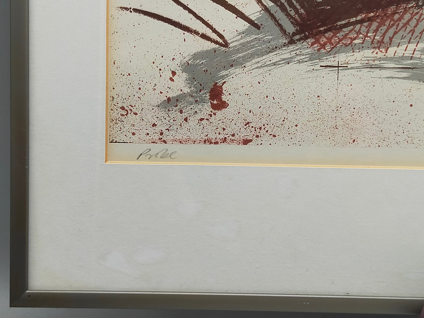 Originelles Schreibmaschinen-Stillleben – Künstlerische Lithografie von 1990