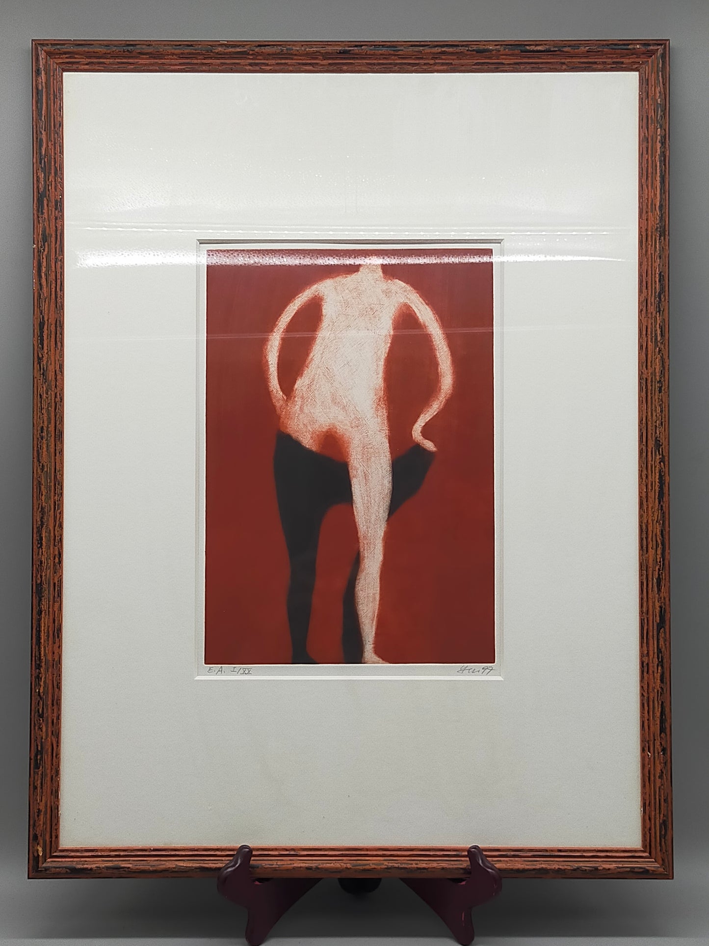 Abstrakte Kunstgrafik „Figur“ – Limitierte E.A. Edition von 1997