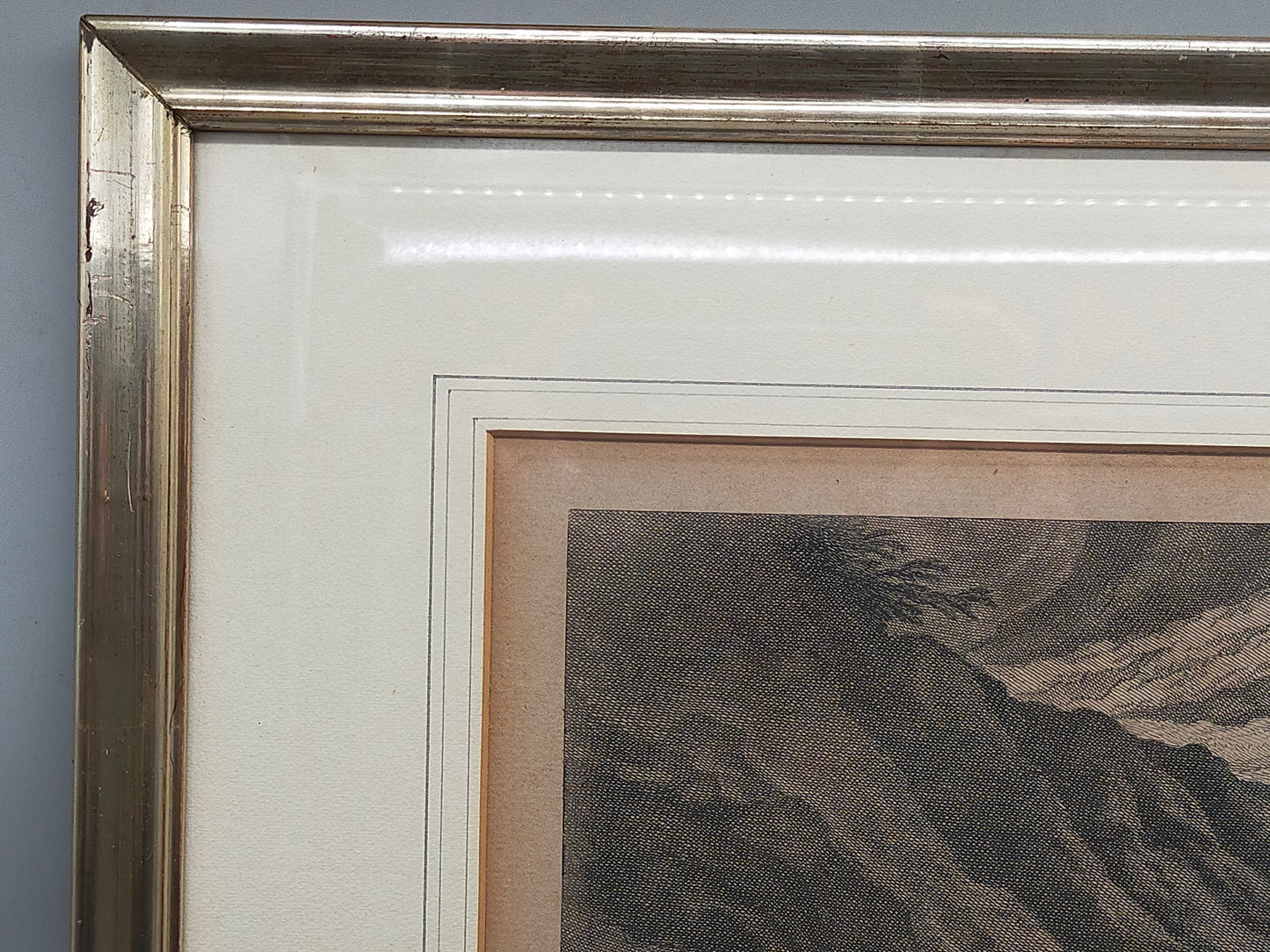 Antiker Kupferstich Johann Elias Ridinger – Prachtvoller Löwe in Höhle