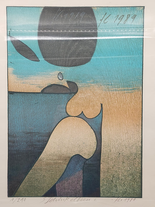 Exklusiver Holzdruck von Franz Eggenschwiler – „Schinkelbein“ (1989)