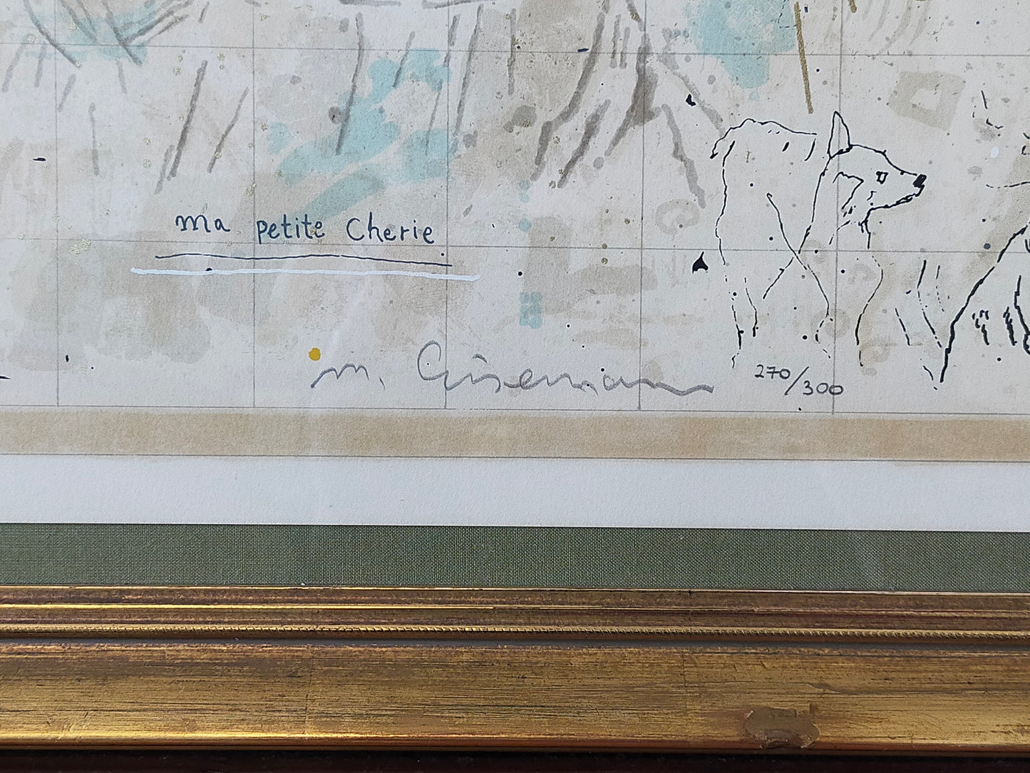 Michael Eisemann Lithografie „ma petite Cherie“ – Modernes Kunstwerk 1984