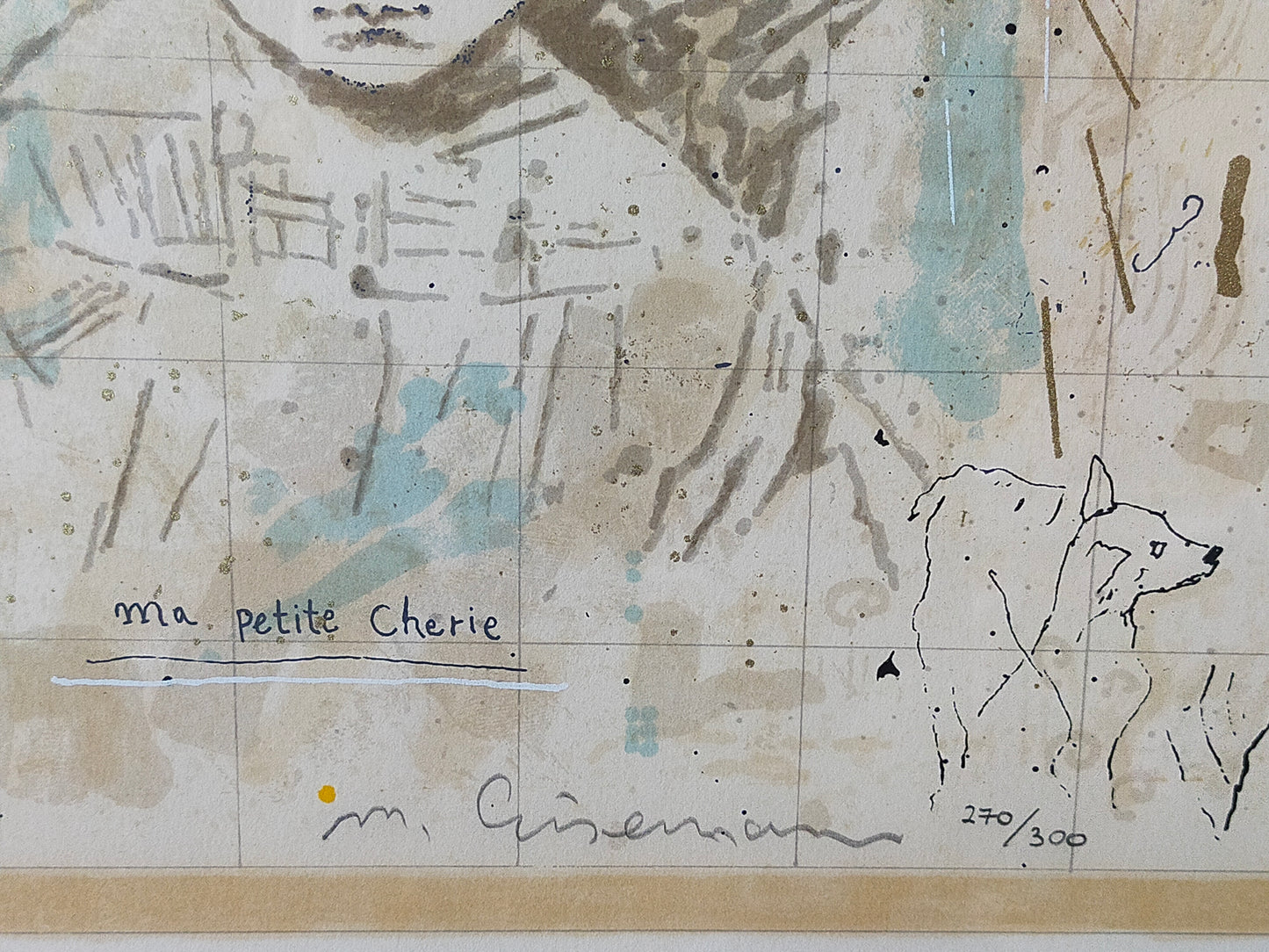 Michael Eisemann Lithografie „ma petite Cherie“ – Modernes Kunstwerk 1984