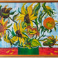 Expressives Sonnenblumen Ölgemälde – Impasto Stil im Goldrahmen