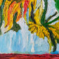 Expressives Sonnenblumen Ölgemälde – Impasto Stil im Goldrahmen