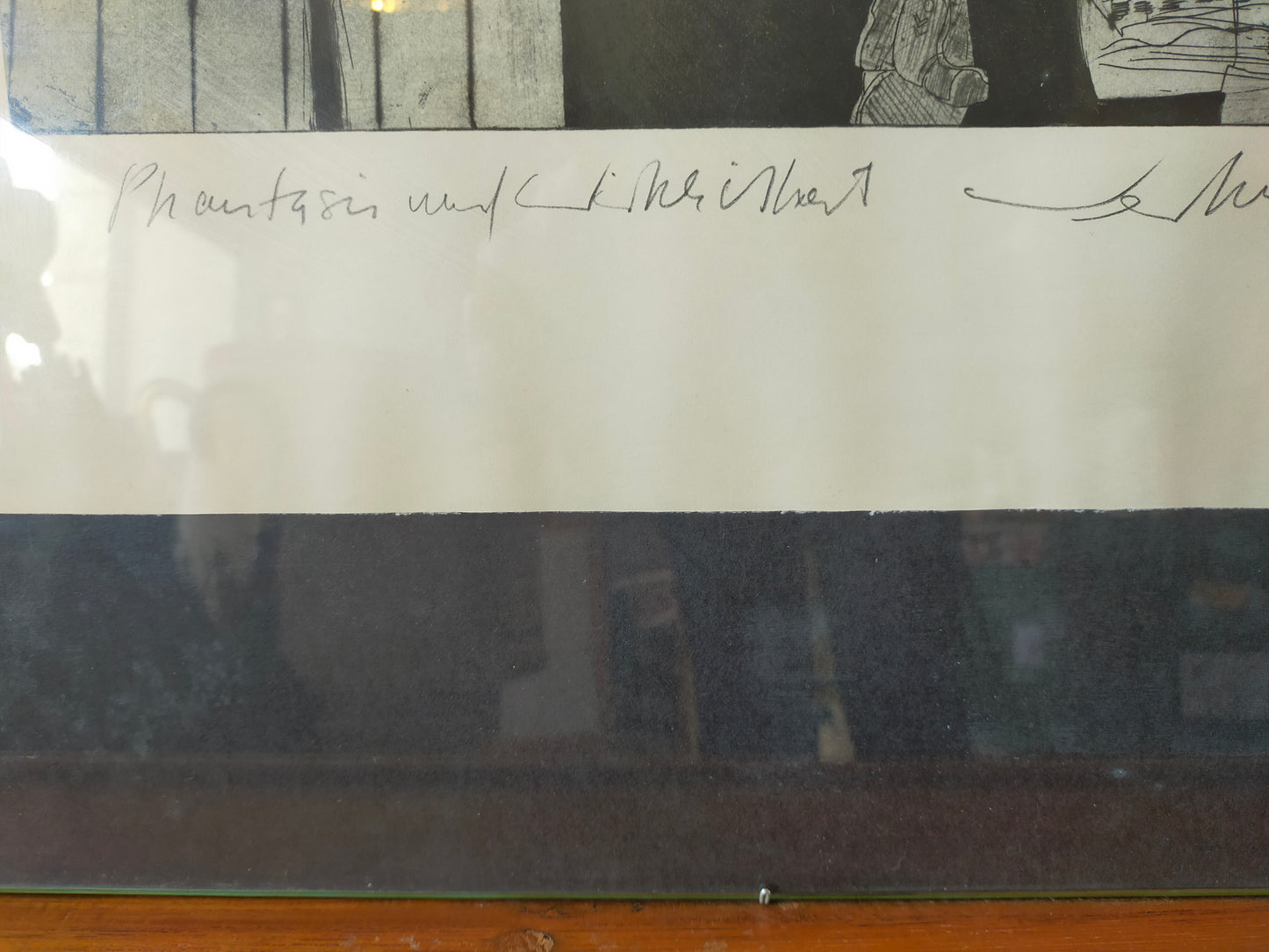Original Grafik "Phantasie und Wirklichkeit" – Signiert von G. Meister '74
