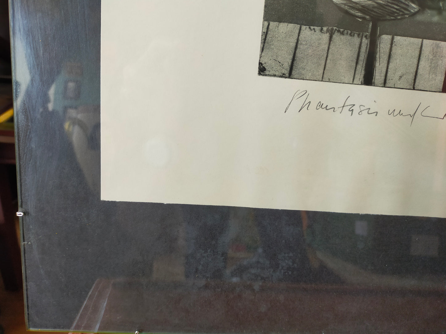 Original Grafik "Phantasie und Wirklichkeit" – Signiert von G. Meister '74