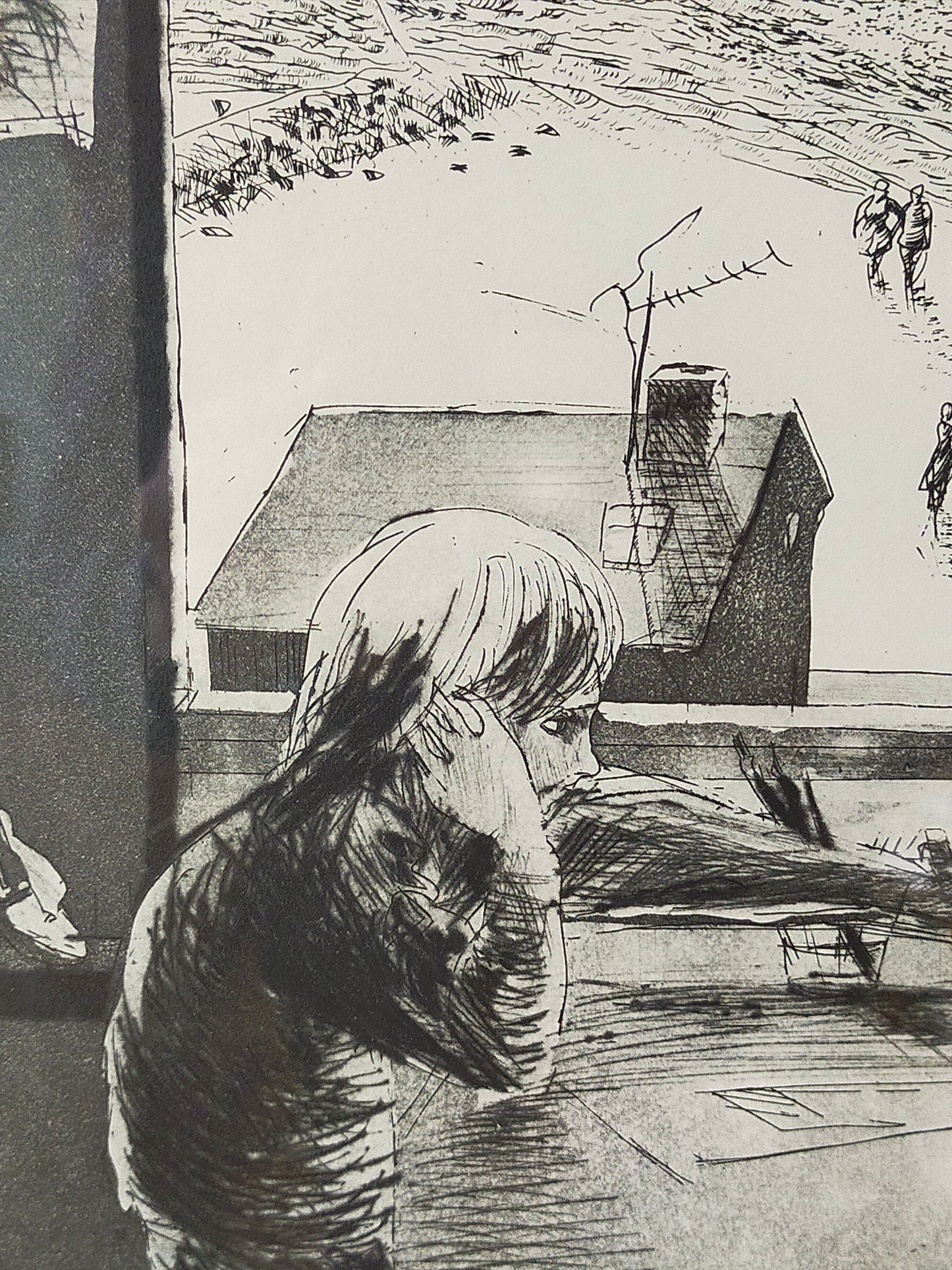 Original Grafik "Phantasie und Wirklichkeit" – Signiert von G. Meister '74