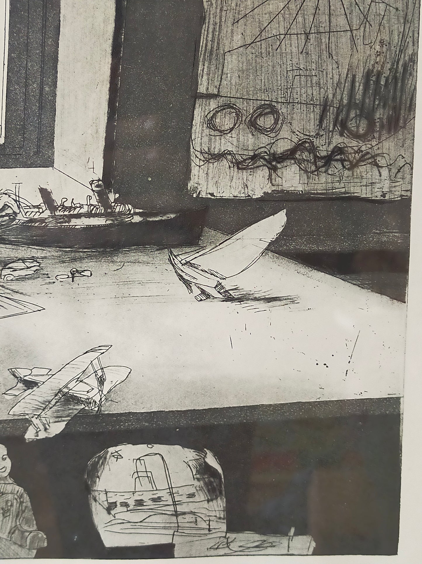 Original Grafik "Phantasie und Wirklichkeit" – Signiert von G. Meister '74