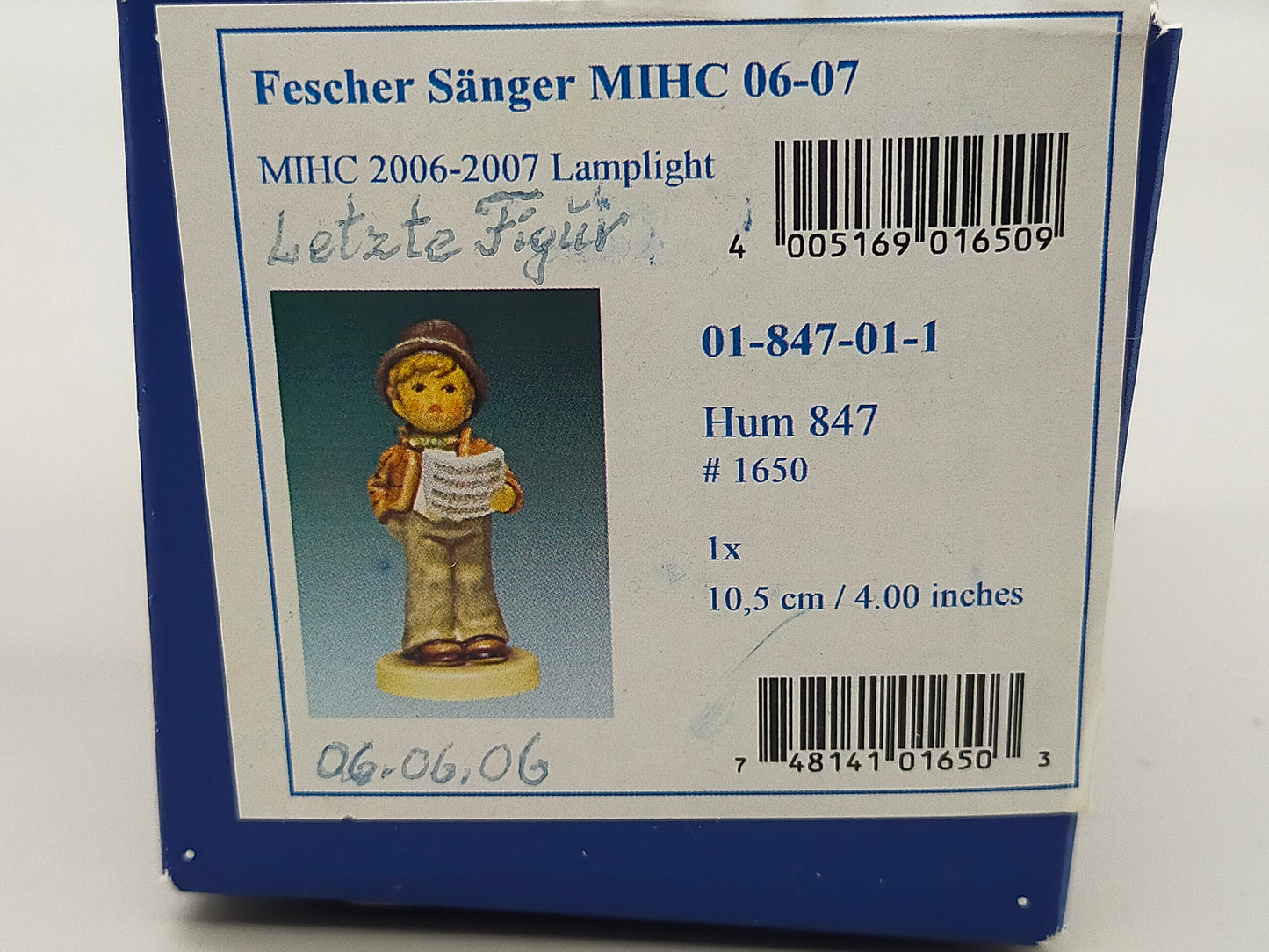 Goebel Hummel Figur "Fescher Sänger" – Mit Original Verpackung und Zertifikat