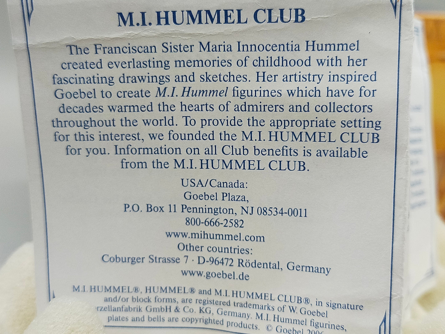 Goebel Hummel Figur "Frisch gezapft" – Mit Original Verpackung und Zertifikat