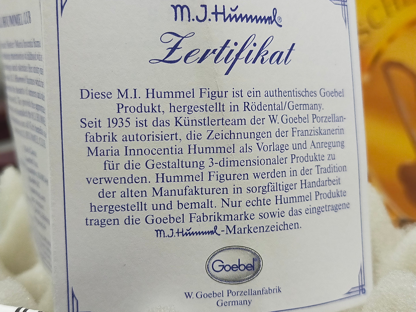 Goebel Hummel Figur "Entenmütterchen" – Mit Original Verpackung und Zertifikat
