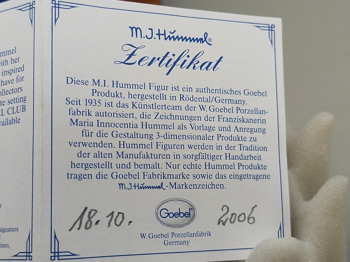 Goebel Hummel Figur Fleißiges Lieschen Mit OVP und Zertifikat