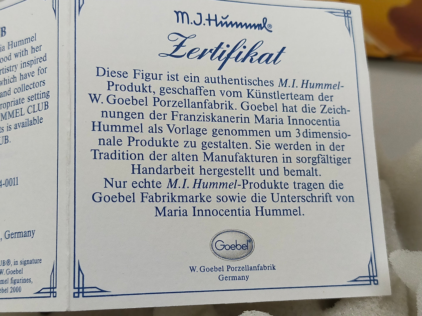 Goebel Hummel Figur Merk Dirs Halt Mit Original Verpackung und Zertifikat
