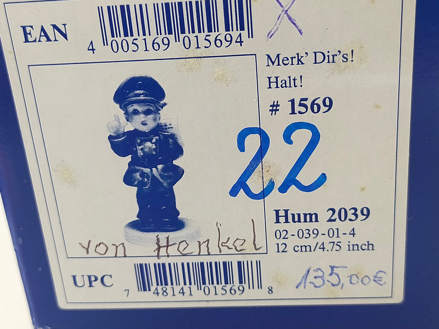Goebel Hummel Figur Merk Dirs Halt Mit Original Verpackung und Zertifikat
