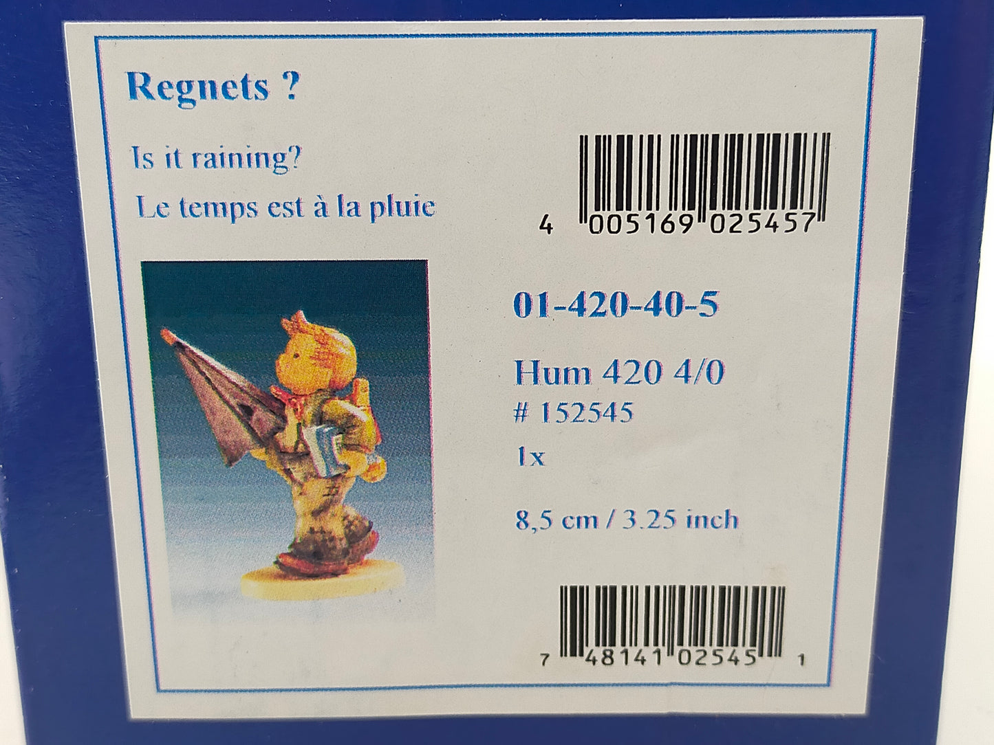 Goebel Hummel Figur "Regnet's?" – Mit Original Verpackung und Zertifikat