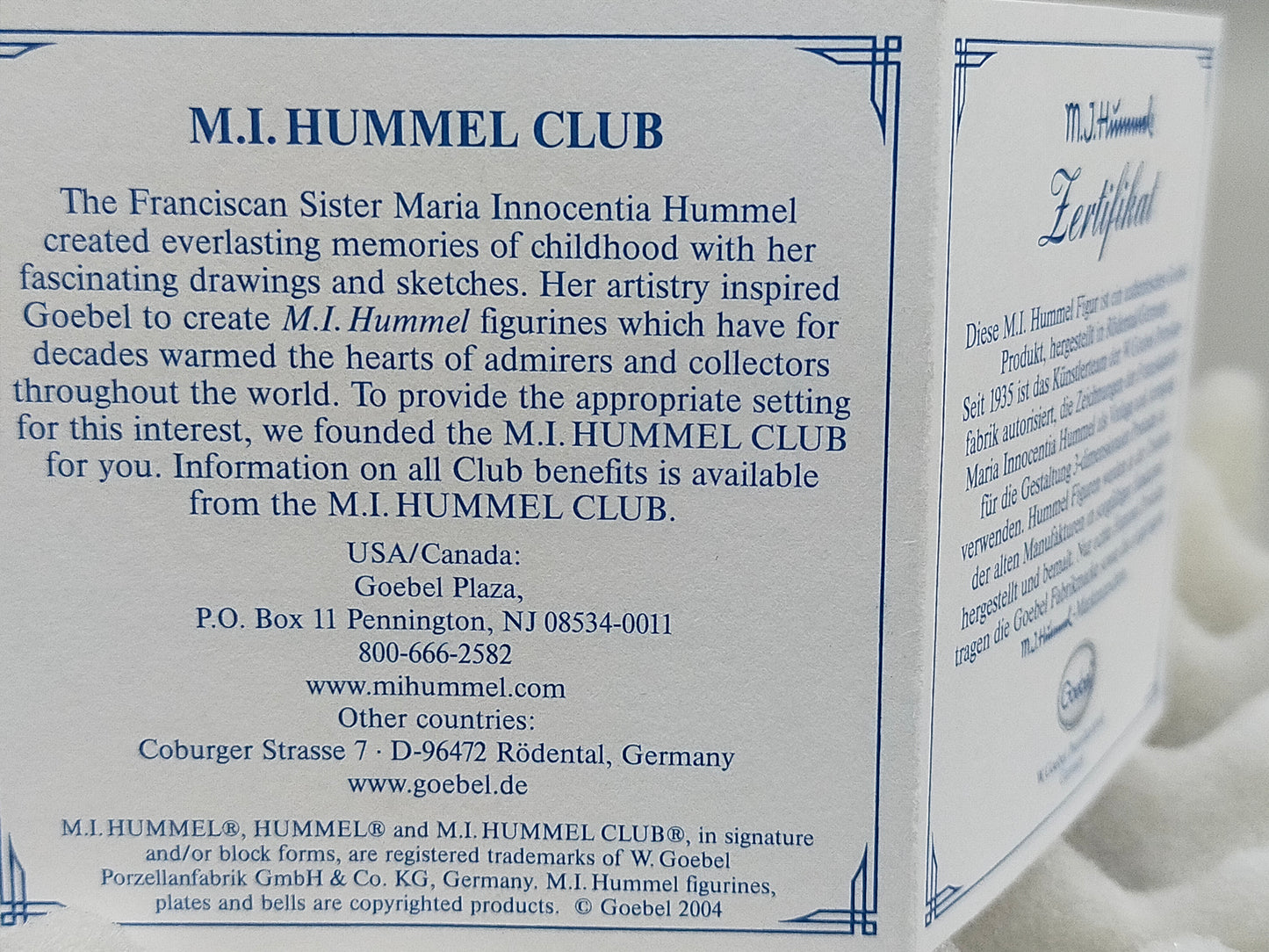 Goebel Hummel Figur "Jägerlein" – Mit Original Verpackung und Zertifikat