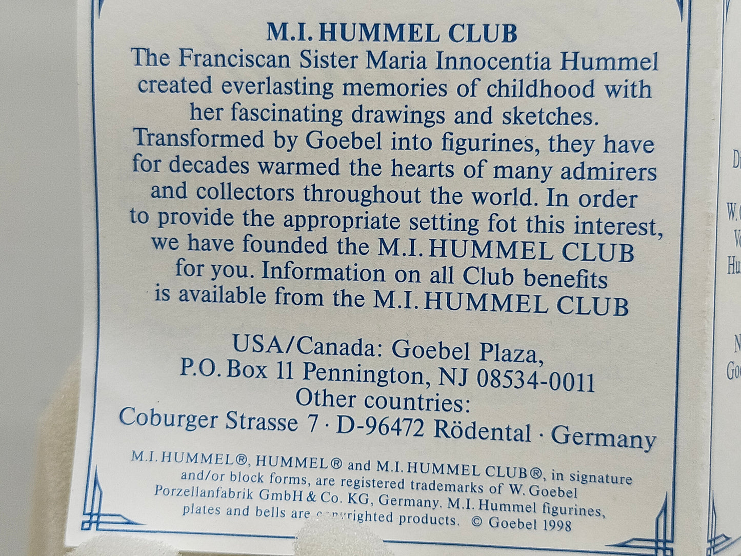 Goebel Hummel Figur "Garden Treasures" – Mit Original Verpackung und Zertifikat