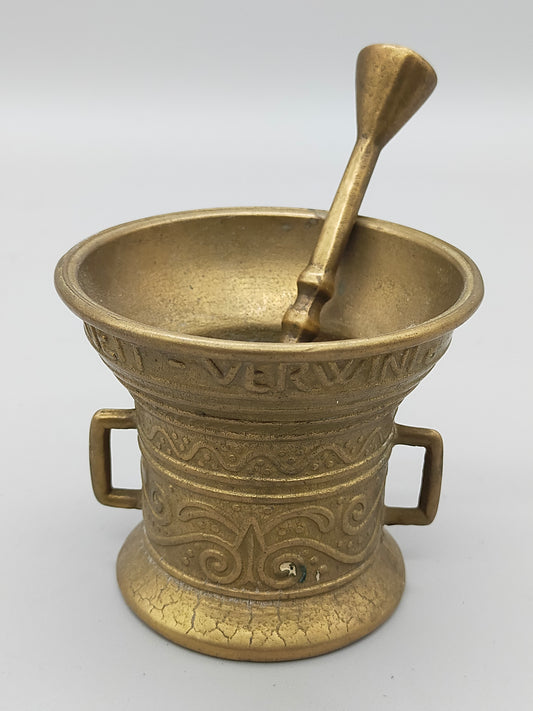 Antiker NEIT Verwini - Messing Mörser mit Pistill – Historisches Design - 1590