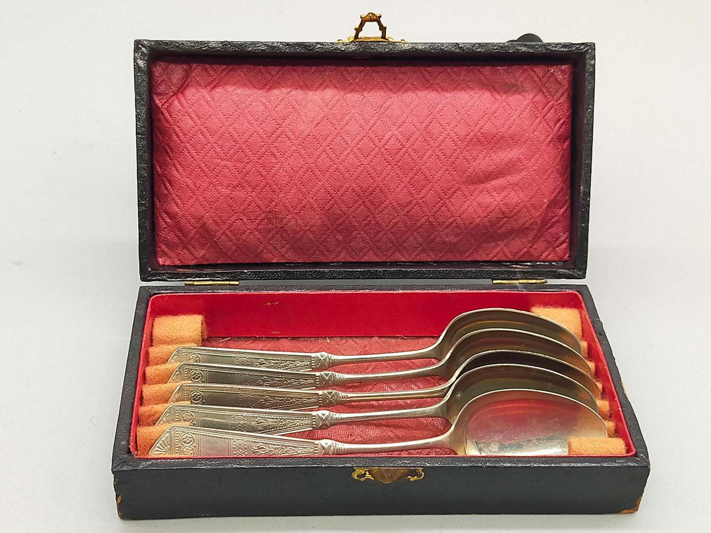 Antikes Besteck Set 5 versilberte Löffel von Arthur Ironmonger