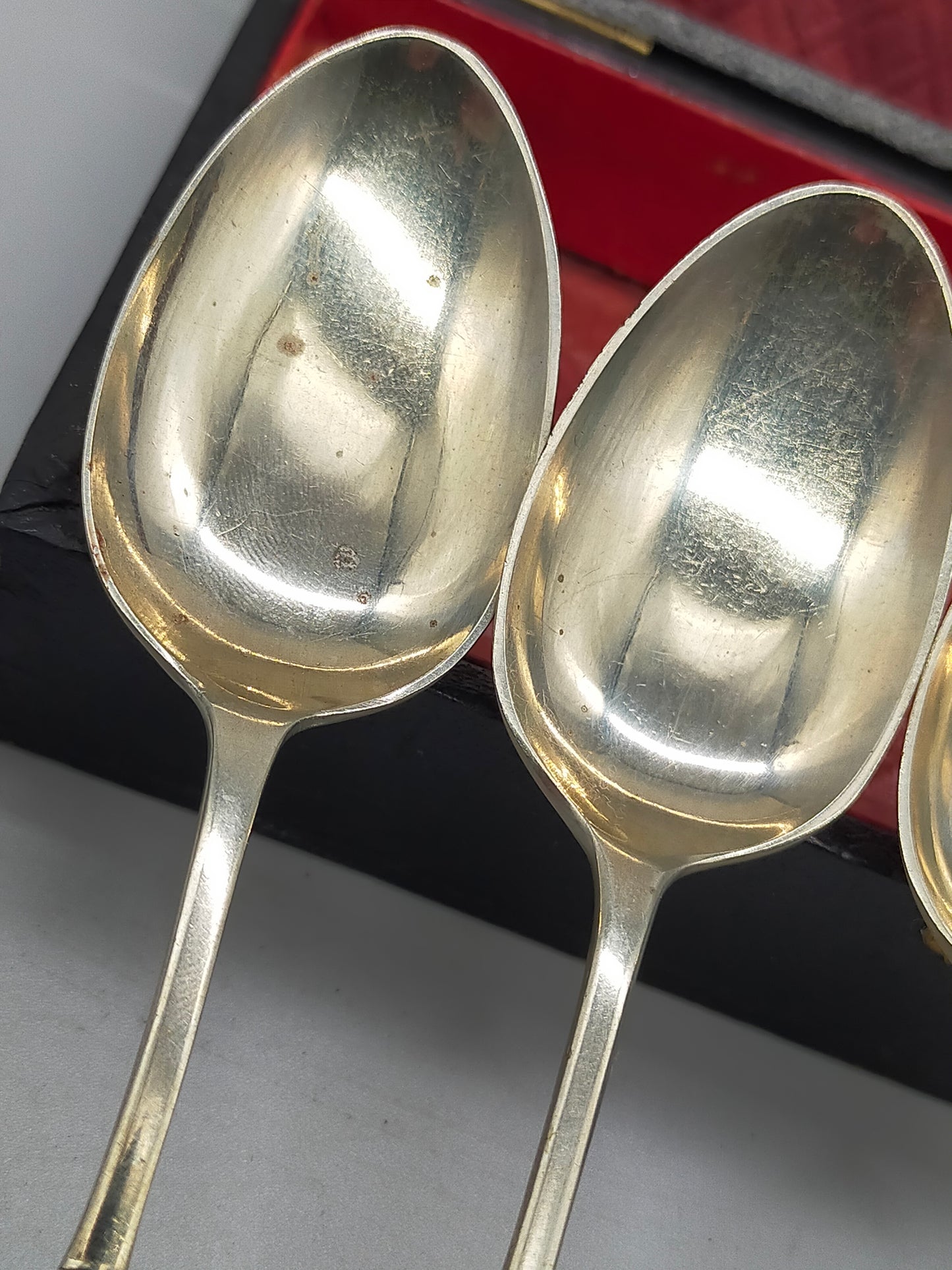 Antikes Besteck Set 5 versilberte Löffel von Arthur Ironmonger