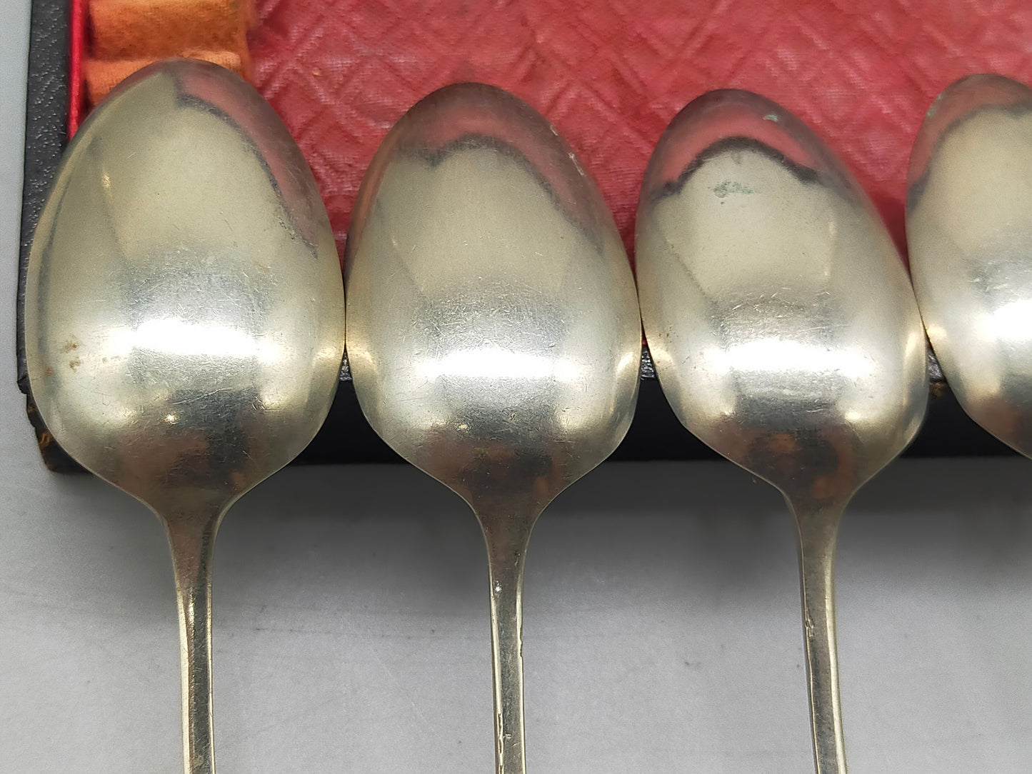 Antikes Besteck Set 5 versilberte Löffel von Arthur Ironmonger