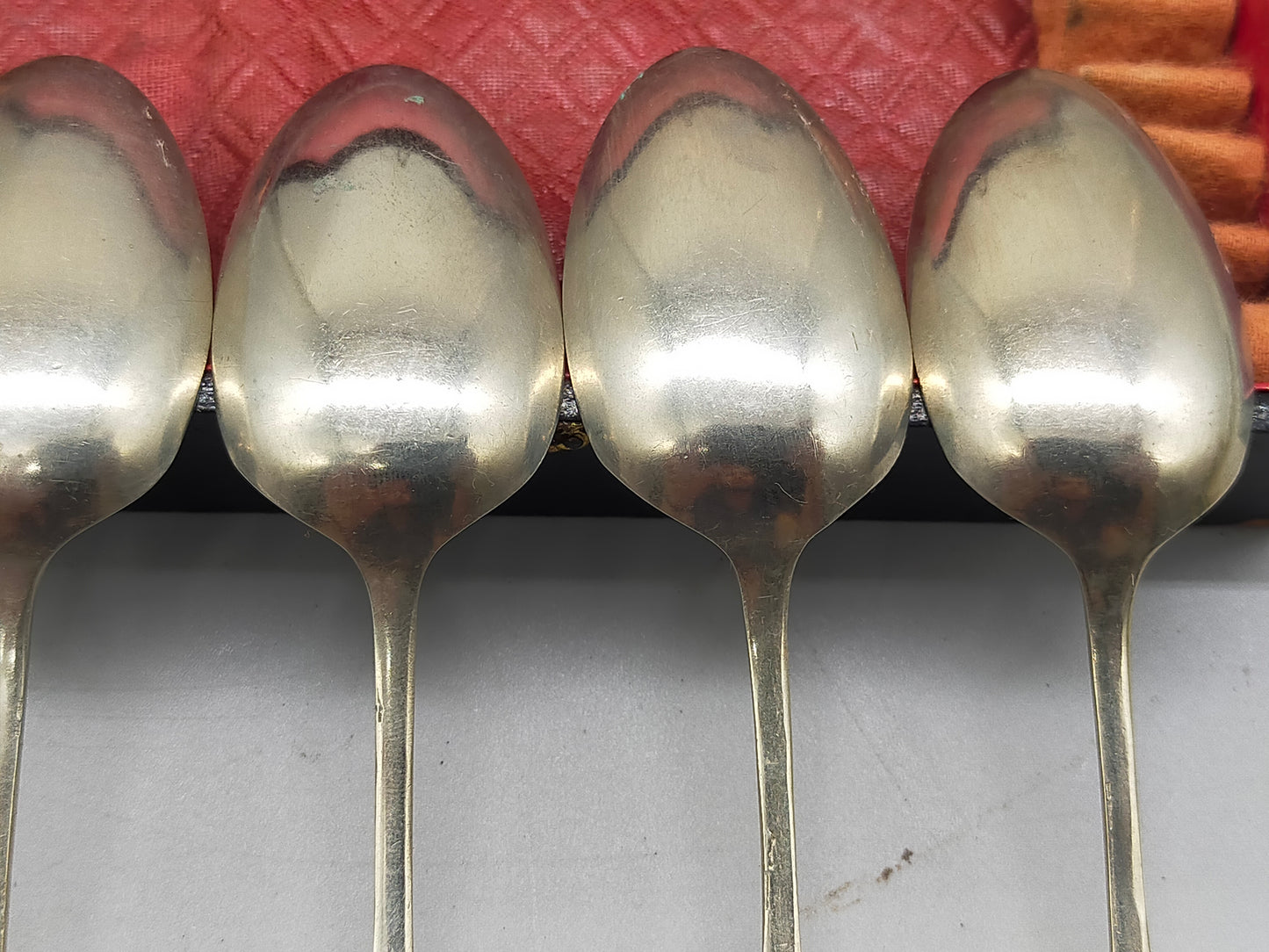 Antikes Besteck Set 5 versilberte Löffel von Arthur Ironmonger