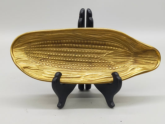 Vintage Messing Schale in Maiskolben Design – Rustikale Deko