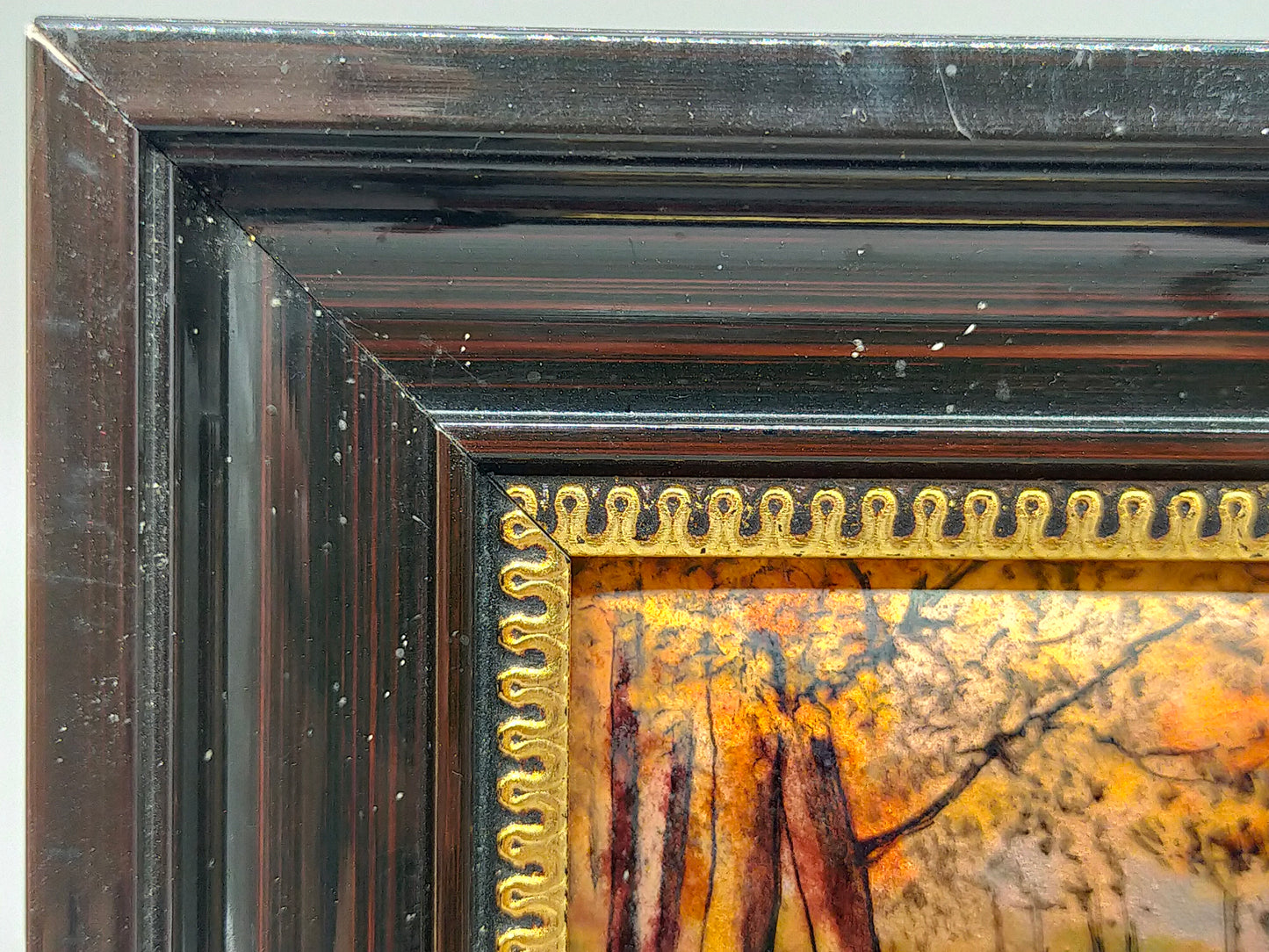 Limoges Emaille Kunst von Pierre Bonnet – Miniatur Herbstlandschaft