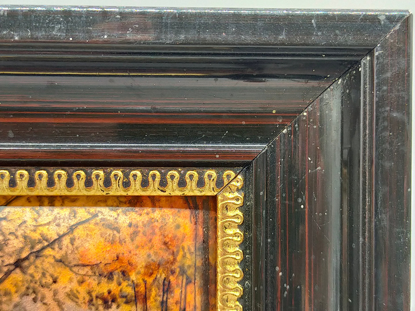 Limoges Emaille Kunst von Pierre Bonnet – Miniatur Herbstlandschaft