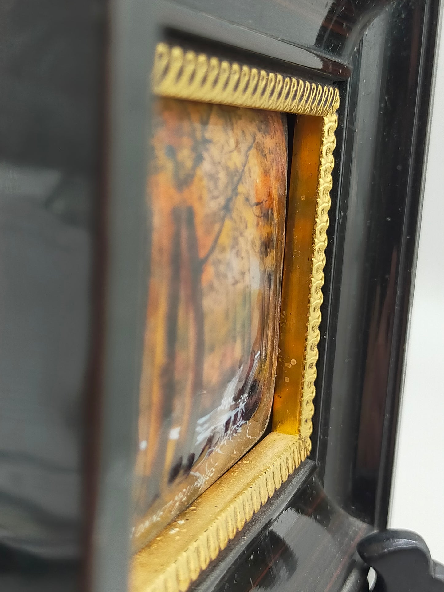 Limoges Emaille Kunst von Pierre Bonnet – Miniatur Herbstlandschaft