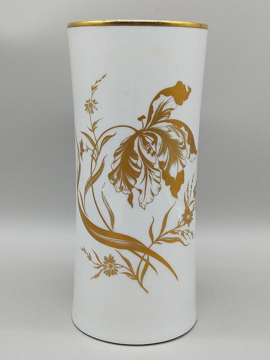 Porzellan Vase PMR Bavaria Jäger & Co. – Golddekor & Blumendesign